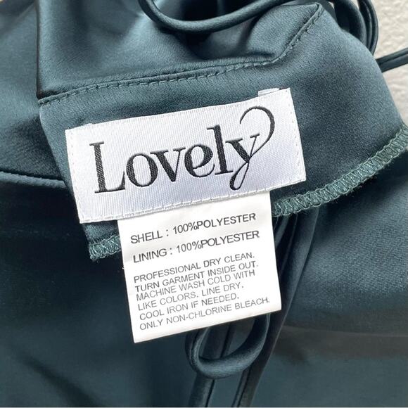 Dessy Cowl-Neck Convertible Midi Slip Dress in Evergreen Women's Medium $179 - Picture 8 of 10